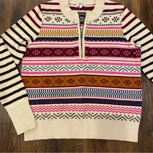 Nordic pattern pull over sweater size medium - Picture 2 of 8